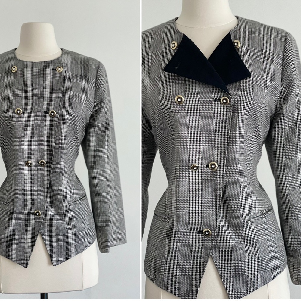 1970s Geissler German Jacket | houndstooth Blazer